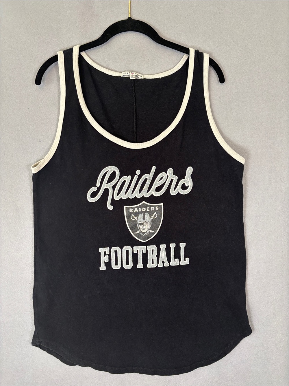 Raiders Black Tank Top with White Trim - Kids